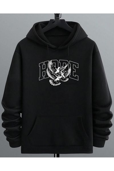 DEEPSENCE Hope Unisex Black Hooded Sweatshirt