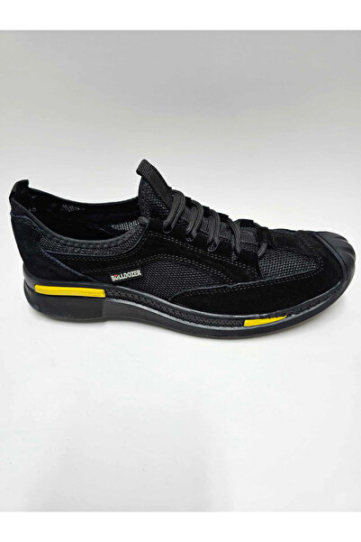 Bulldozer HAKİKİ DERİ SİYAH RENK YAZLIK BAĞCIKLI ESNEK KAUÇUK TABAN ERKEK AYA...