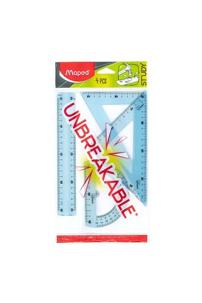 Maped 981701   Study Unbreakable 30 cm Ruler Drawing Set of 4
