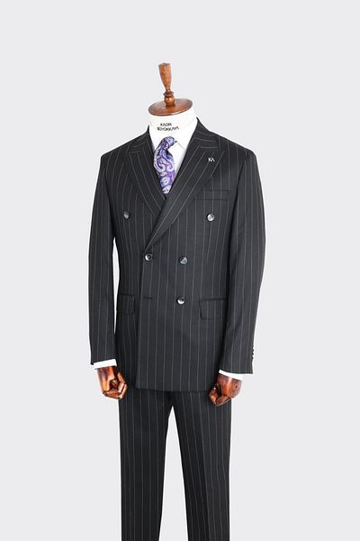 Kadir Büyükkaya Swallow Collar Double Breasted Men's Suit-Kax1201S
