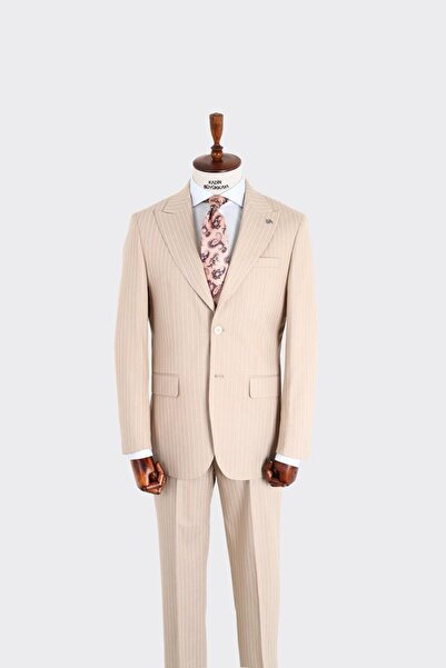 Kadir Büyükkaya Kırlangıç Yaka İki Düğmeli Erkek Takım Elbise-KAX1311S