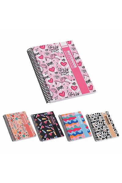 Mikro 17x24 120yp.Checked Spiral Notebook with Hard Cover
