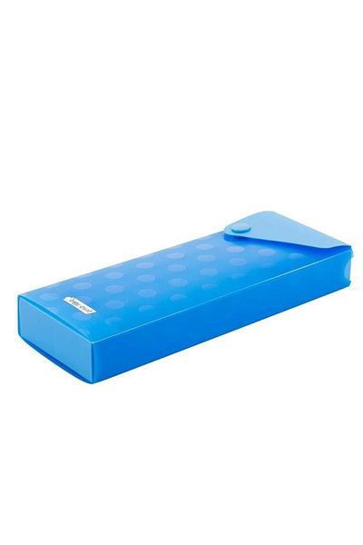 Bigpoint Blue Large Size Snap Box Pen Holder - Easy Use