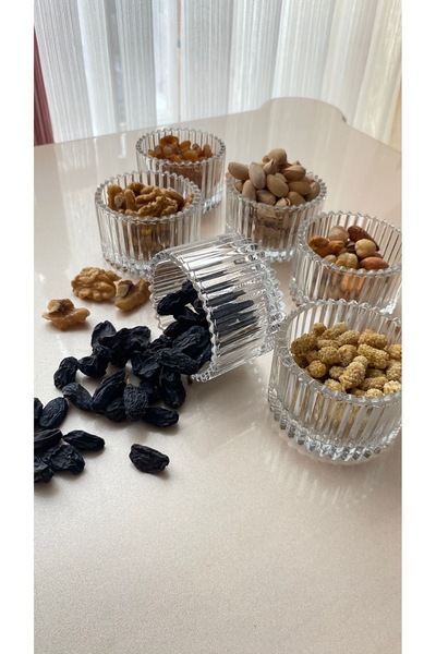 MİMOZA PARK Sultan 6 Piece Glass Snack Bowl Presentation Magnolia-magnolia Bowl