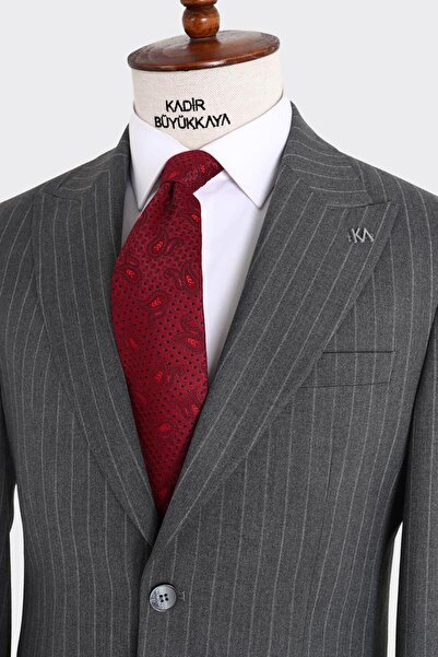Kadir Büyükkaya Kırlangıç Yaka İki Düğmeli Erkek Takım Elbise-KAX1312S