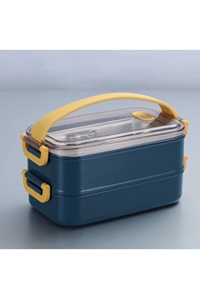 Vagonlife ÇELİK YEMEK KABI 2 KATLI 3 BÖLMELİ LUNCH BOX 1400ml XC-363