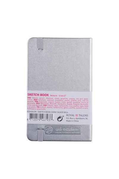 Talens Shiny Silver Art Creation Sketchbook - 9x14 cm, 140 gr, 80yp - Sketchbook Rt9314041m