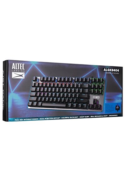 Genel Markalar ALTEC LANSİNG ALGK8404 SİYAH/GÜMÜŞ BLUE SWITCH RAİNBOW 87 TUŞLU SÜPER KOMPAKT MEKANİK GAMİNG OYUNCU