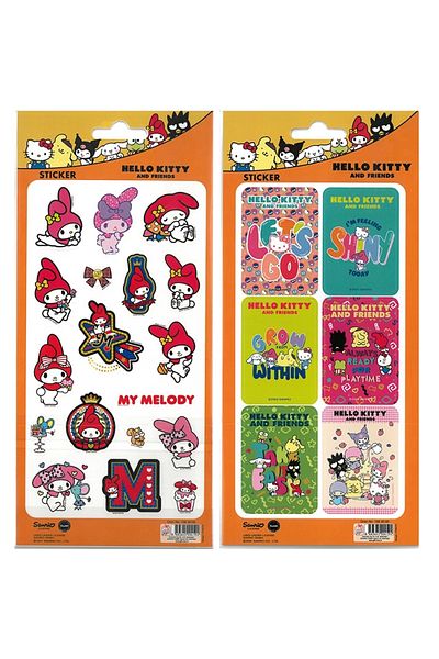 Hello Kitty Hello Kitty/Kuromi Set of 2 Paper Stickers