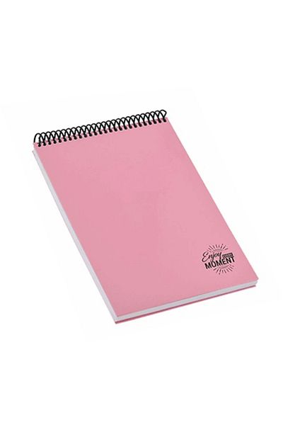 Mikro Pastel Pink Micro Trend Spiral Hard Cover - 17x24, 120yp, Checked Notepad