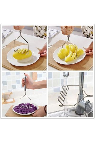 Tanemce Stainless Steel Potato Masher, Practical Potato Masher, Puree Maker, Food Maker Apparatus