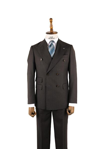 Kadir Büyükkaya Kırlangıç Yaka Kruvaze Erkek Takım Elbise-KAV1216S