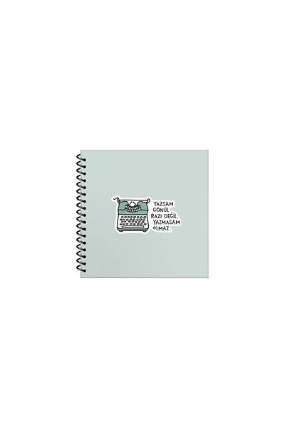 KESKİN COLOR Caiet de note 16x15 cu copertă rigidă cu autocolant Sprial cu dungi - Lucruri ascuțite 50yp.- You Write Your Heart Is Changing