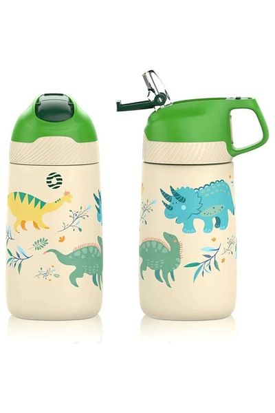 Vagon VAGONLIFE PIPETED CHILDREN'S STEEL THERMOS 2055 350ML GREEN DINOSER