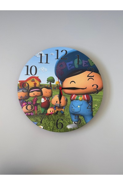 UViolets ساعة حائط لغرفة الأطفال بيبي خشبية مزخرفة مقاس 30*30