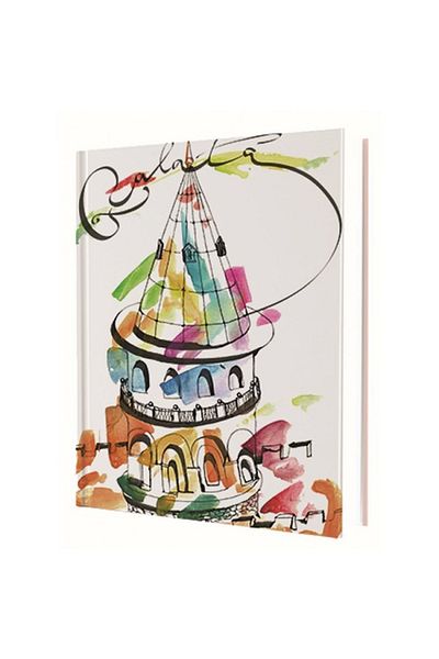 DEFFTER فانتاستيك اسطنبول - برج جالاتا 14x20 دفتر ملاحظات بغطاء صلب مخطط