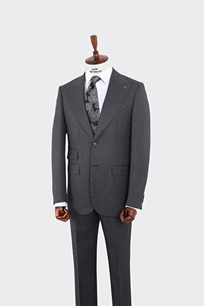 Kadir Büyükkaya Kırlangıç Yaka İki Düğmeli Erkek Takım Elbise-KAW1347W