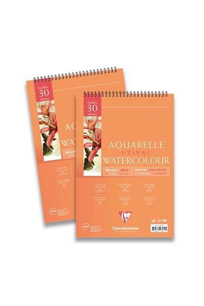 Clairefontaine ESMO EK96571 CLAIREFONTAINE ETIVAL TEXTURED PRESSED A4 300GR 30 YPTOPSPRALLY WATERCOLOR BLOCK