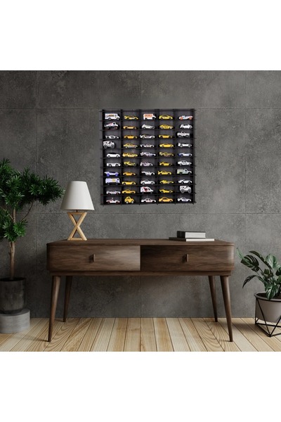 vera dizayn lazer kesim ve markalama Oyuncak Araba Rafı 50'li Siyah (HOTWHEEL...