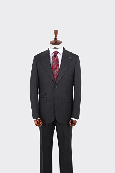 Kadir Büyükkaya Kırlangıç Yaka İki Düğmeli Erkek Takım Elbise-KAW1346W