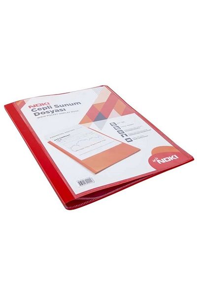 Noki Red 10-Pocket Presentation File