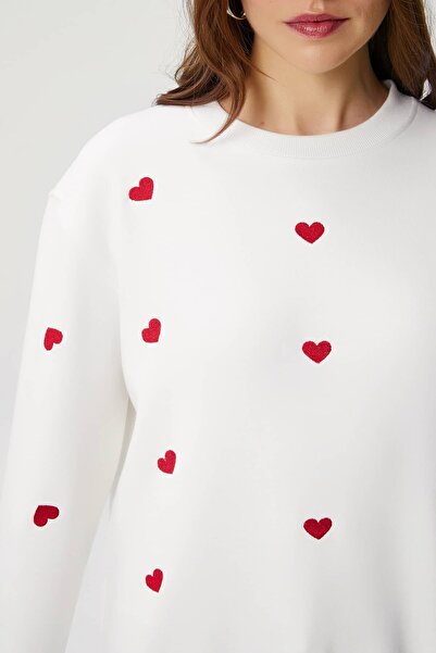 Ritnice Γυναικείο φούτερ Pretty White Red Tiny Heart