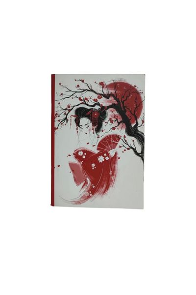DEFFTER A5 Lined Studded Notebook 14.5x21 - 46 Yp.Sakura Geisha