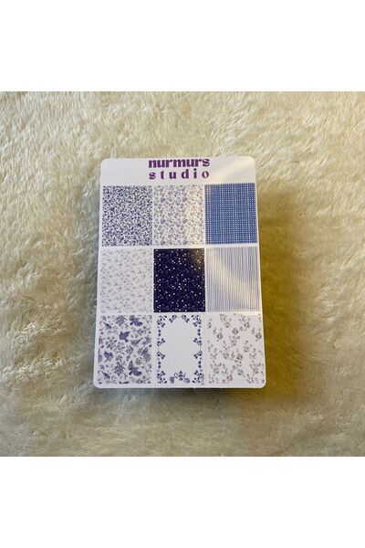 Nurmurs mavi kolaj Sticker Seti Oyun Laptop Notebook Ajanda Tablet Etiket Scr...