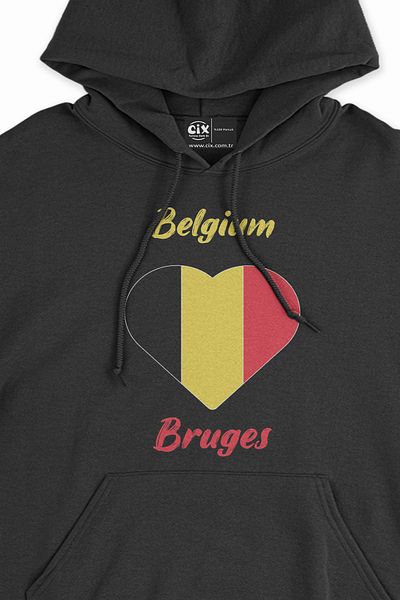 Cix Hanorac Bruge Black Heart - Hanorac cu steagul Belgiei