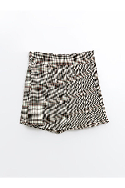 LC Waikiki Lcw Beli Lastikli Kazayağı Desenli Kız Çocuk Şort Etek