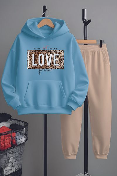 MYADA Set de trening Love Forever cu imprimeu leopard 22446-1