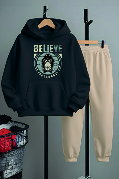 MYADA Set de trening imprimat Belıeve You Can Do It cu design special 22477