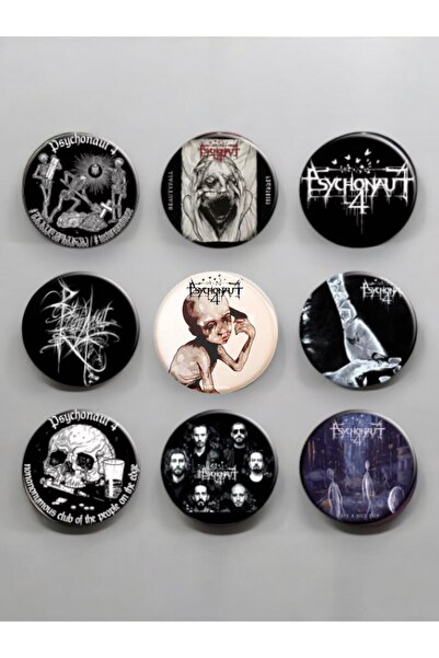Major Selection 9 adet Psychonaut 4 Temalı Rozet 44 mm