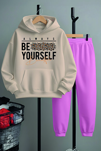 MYADA Devojčin Sa leopard printom gornji i donji deo trenerke