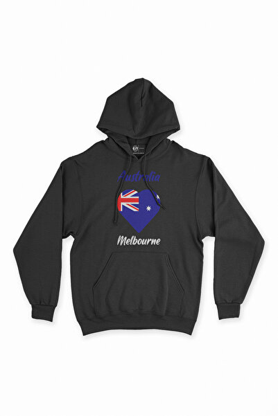 Cix Crna majica sa srcem - Hoodie sa zastavom Melburna, Australija