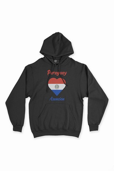 Cix Asuncion Paraguay Flag Heart Hanorac negru
