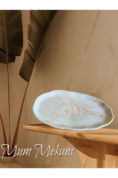 F&D Marble Embroidered Decorative Concrete Tray