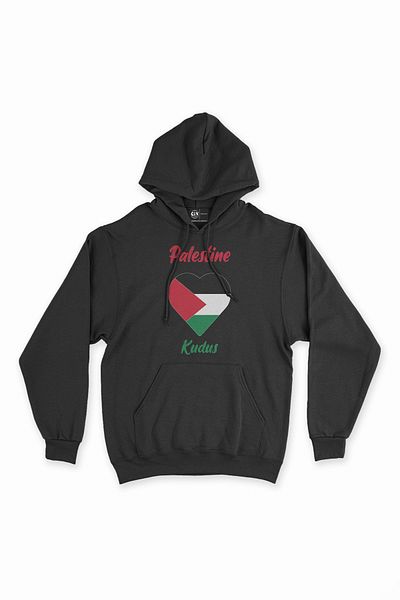 Cix Hanorac negru cu hanorac cu inimă steagul Palestinei Ierusalim