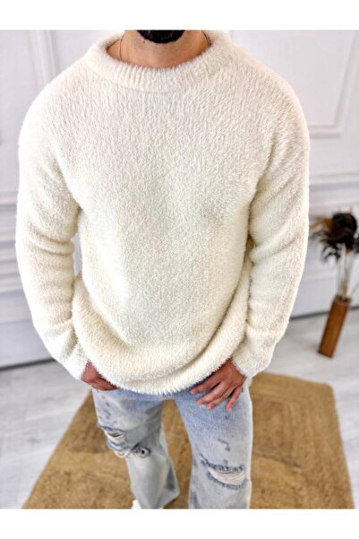 elkumoda Kazak Oversize Tüylenmez Polar Kazak Bol Kesim Naturel Pamuk Rahat Kesim Salaş Peluş Kazak