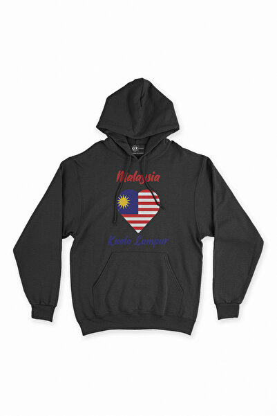 Cix Kuala Lumbur Malezija Zastava Srce Crna Dukserica Hoodie