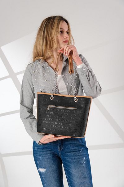 Just Polo حقيبة كتف نسائية كبيرة الحجم مكونة من 4 أقسام 4035