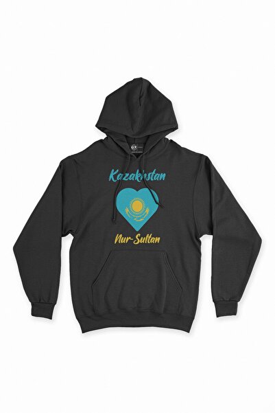 Cix Nur Sultan Kazahstan Zastava Srce Crna Dukserica Hoodie