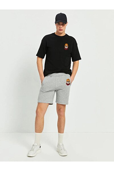 Pink Sky Men's Dog Printed Tshirt Shorts Set