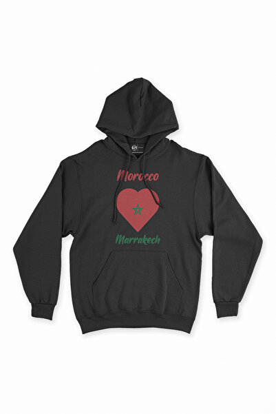 Cix Marrakech Maroko Zastava Srce Crna Dukserica Hoodie