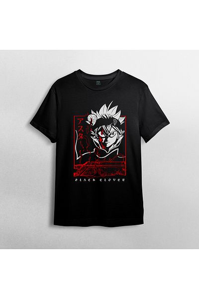 Pixxa Μαύρο τριφύλλι Asta - T-Shirt 100% Cotton Crew Neck Model 3