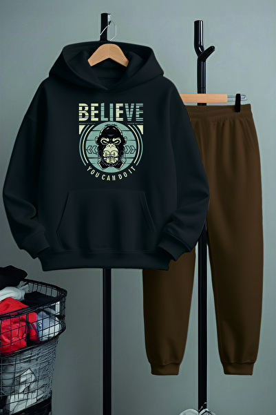 MYADA Set de trening imprimat Belıeve You Can Do It cu design special 22477