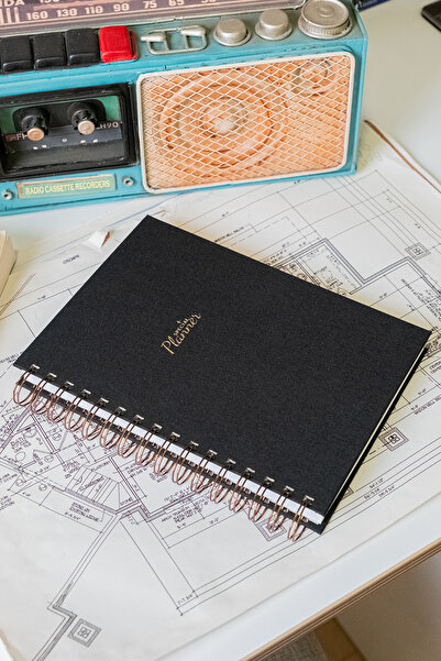 Fobinote Sert Kapak A5 Spiralli Ajanda (SÜRESİZ PLANLAYICI AJANDA) Siyah