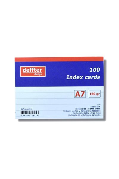 DEFFTER بطاقة مؤشر مخططة باللون الأبيض A7