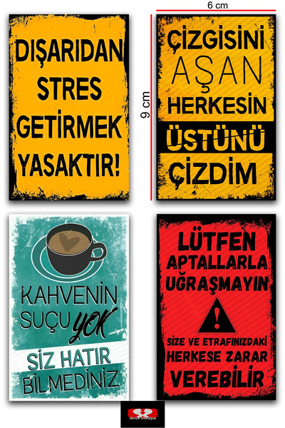 ikisemedya Buzdolabı Magnet 4'lü Yüksek Kalite