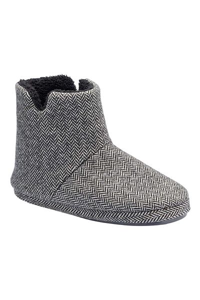Liger Χειμερινές Ανδρικές Παντόφλες Home Boots ΓΚΡΙ - ΜΑΥΡΟ